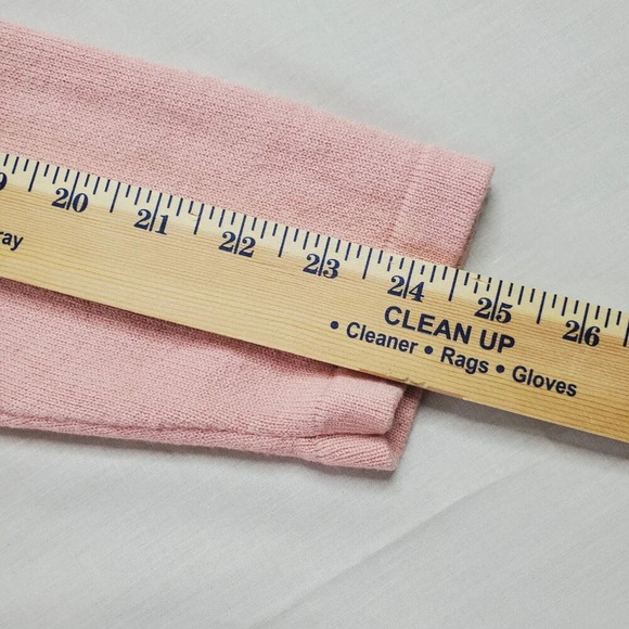 Vintage Orvis Cardigan Women Medium Pink Knit Sweater Sailor Flap Collar Minimal - Picture 14 of 16